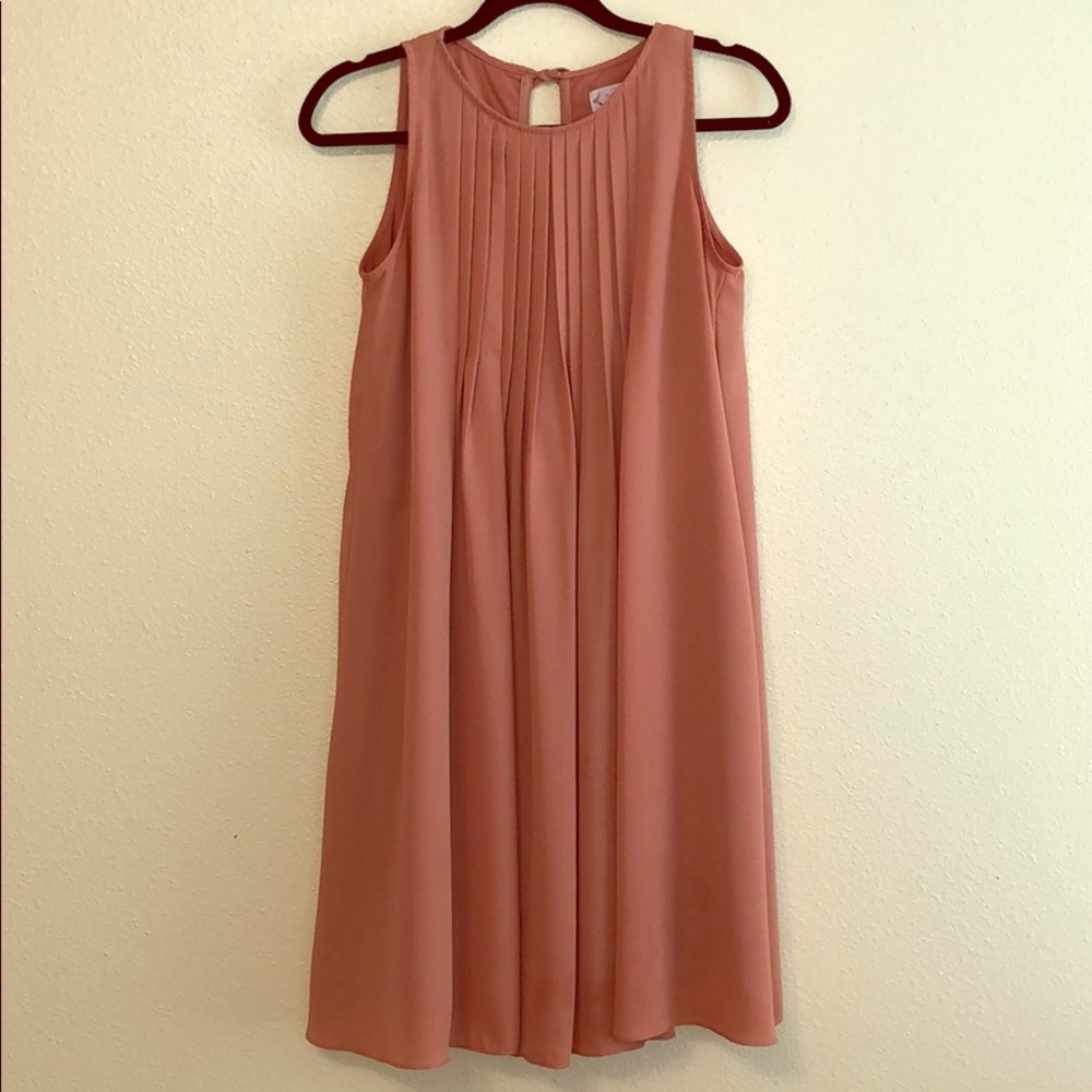 Tan chiffon dress